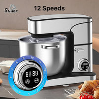 Batteur sur socle professionnel 2800W 16L grande capacité, avec minuterie, puissance élevée, pour la pâtisserie et la cuisine domestique, avec bol mélangeur