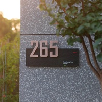 Plaque de porte extérieure moderne rétroéclairée par LED en acier inoxydable 304, étanche et illuminée, pour appartement, villa, hôtel, texte personnalisé