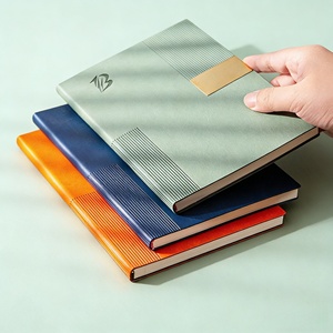 PU Cover <b>A5</b> Thick Notebook 80gsm Ruled Paper 100 Sheets 200 Pages Office Meeting <b>Notepad</b> with Date Weather Memo Custom Logo - Product Image 1