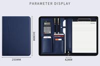 Cartera A4 de piel sintética de gran capacidad con ranura para bolígrafo y Clip para presentación de oficina, carpeta de archivos A4 con cremallera para documentos