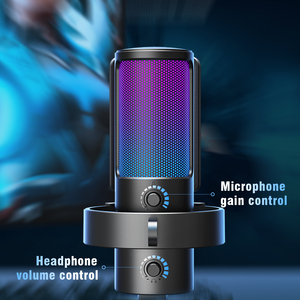 Microphone à condensateur USB <span class=keywords><strong>FIFINE</strong></span> AmpliGame <span class=keywords><strong>A8</strong></span> Plus, 4 directeurs polaires, micro de bureau RGB pour gaming avec prise casque - Product Image 5