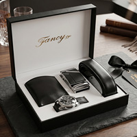 Set Jam Tangan Pria, Dompet, dan Sabuk 3-in-1, Hadiah Hari Ayah, Hadiah Valentine yang Istimewa