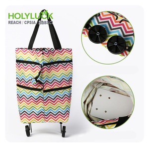 Chariots de supermarché légers sacs de chariot de chariot d'épicerie pliables pliables réutilisables sac à provisions pliant avec roues - Product Image 4