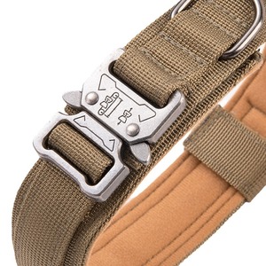 Large Outdoor <strong>Tactical</strong> <strong>Dog</strong> <strong>Collar</strong> with for Velcro Handle Solid Pattern Polyester Neck <strong>Collar</strong> Traction Features Ribbon Decoration - Product Image 1