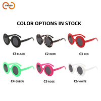TWOOO T1829 Lunettes de soleil rondes surdimensionnées colorées avec logo personnalisé, style rétro simple et tendance, vente en gros d'usine