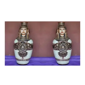 Egypt Lady Style Flower Pot for Sale Antique Look Fiber Flower Pot Decors Wedding Walkway pillars for reception