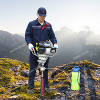 Foreuse à carottage diamanté portable avec pompe et moteur - Essence 7,5 CV - Profondeur maximale 30 m pour l'exploration géologique