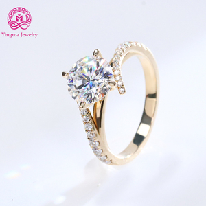 14K 18K Đồ Trang Sức Vàng Rắn Phòng Thí Nghiệm Tạo Ra Chiếc Nhẫn Kim Cương Au750 Tùy Chỉnh 1 Carat Phòng Thí Nghiệm Grown Kim Cương Cvd/Hthp Wedding <span class=keywords><strong>Engagement</strong></span> <span class=keywords><strong>Ring</strong></span> - Product Image 1