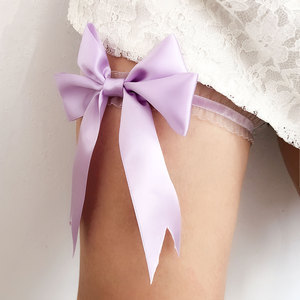 Liguero de encaje sexy personalizado para mujer, cinturón de liguero para novia, ligas de muslo con lazo, anillo elástico para pierna para fiesta o graduación - Product Image 4