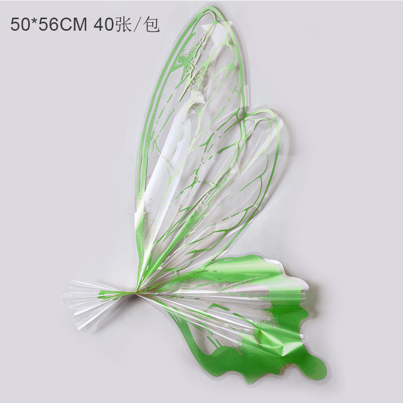 ผลไม้ผีเสื้อคริสตัลสีเขียว40ชิ้น