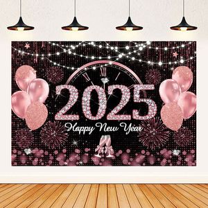 2025 ปาร์ตี้ธีมปีใหม่ตกแต่งผนังพื้นหลังตกแต่งแขวนผ้าอุปกรณ์ประกอบฉากการถ่ายภาพอุปกรณ์ตกแต่งผนังบ้าน - Product Image 4