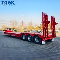 Semi-remorque surbaissée multifonctionnelle 3 ou 4 essieux 60T 80T pour le transport de machines de construction