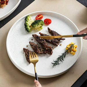 Conjunto de Louça de Cerâmica Moderno e Simples para Mesa, Tigela de Arroz Doméstica e Pratos de Servir Alimentos Brancos - Product Image 2