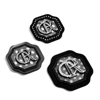 Étiquettes personnalisées haut de gamme en métal et cuir PU, étiquettes de marque de vêtements avec monogramme CR, badges en cuir véritable pour jeans et sacs à main