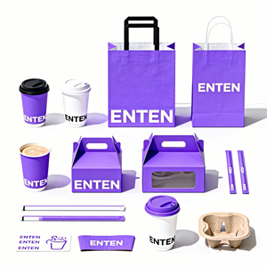 Custom Eco-Friendly <b>Biodegradable</b> Recyclable Disposable Bolsas De Papel Kraft <b>Paper</b> Bags for Coffee Cafe Restaurant Takeaway - Product Image 1