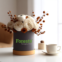 Boîte à Fleurs Ronde en Velours Personnalisée avec Logo, Emballage Cadeau de Luxe en Carton Ondulé pour Fleuriste