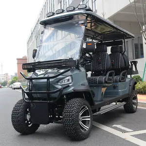 2024 New Design Upgraded Display Luxury Seats CE Approved 6 Seater Off Road Electric Club Car 4x4 Hunting Golf Carts