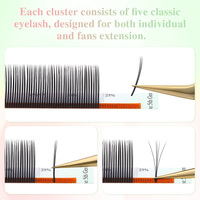 NAGARAKU Cils 5D Volume Fleur Effet Pointe, Extensions de Cils Douces et Naturelles, Fournisseur en Gros de Cils Doux et Naturels
