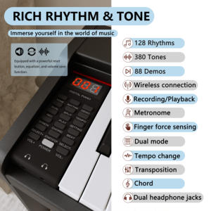 <span class=keywords><strong>Piano</strong></span> numérique KIMFBAY 88 touches lestées, <span class=keywords><strong>piano</strong></span> droit électronique, clavier de <span class=keywords><strong>piano</strong></span> professionnel - Product Image 2