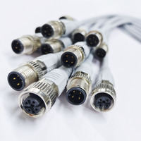 Conector Circular M12 con Código A, Conductor de Cobre, Aislamiento de PVC, Impermeable IP67, Sensor, Arnés de Cables Eléctricos Industriales