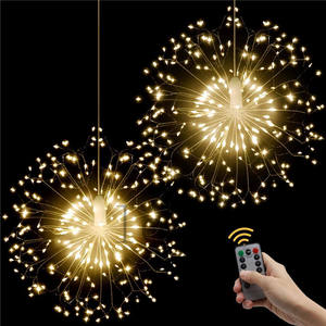 Lumières de feu d'artifice solaires LED imperméables lampe de sol féerique décor de Festival en plein air conte de fées <span class=keywords><strong>guirlande</strong></span> lumineuse avec télécommande - Product Image 6