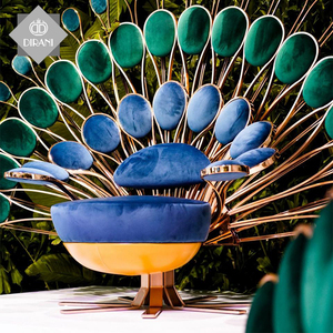 Poltrona Singola Decorativa in Metallo con Design Unico a <span class=keywords><strong>Pavone</strong></span>, Stile Moderno Italiano, Rivestimento in Tessuto per Soggiorno - Product Image 2
