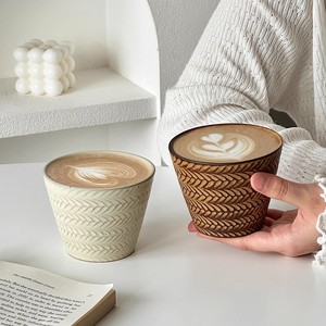 Vintage Wheat Embossed Coffee Mug <b>Ceramic</b> Latte <b>Cup</b> Porcelain Tea <b>Cup</b> - Product Image 6