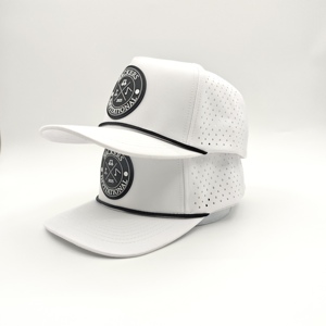 Premiere 5 Panel Solid Waterproof Golf <b>Cap</b> Custom Embroidery Logo Low MOQ OEM Laser Perforated Breathable <b>Quick</b> <b>Dry</b> Sport Supply - Product Image 2