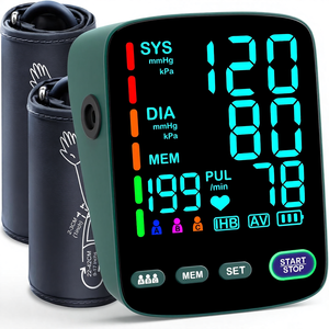 Monitor de Pressão Arterial Automático para Braço Superior com 2 Tamanhos de Braçadeira (9-17'' 13-21'') Tela LED Retroiluminada Extra Grande 3 Modos de Usuário Cabo USB 4 - Product Image 1