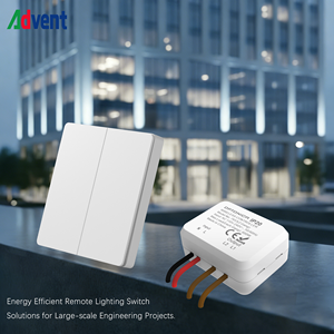 Interrupteur mural sans fil étanche et durable 10A 240V <span class=keywords><strong>PC</strong></span>/ABS, 2 gangs, 2 voies, solutions de contrôle d'éclairage et variateur pour projets à grande échelle - Product Image 3