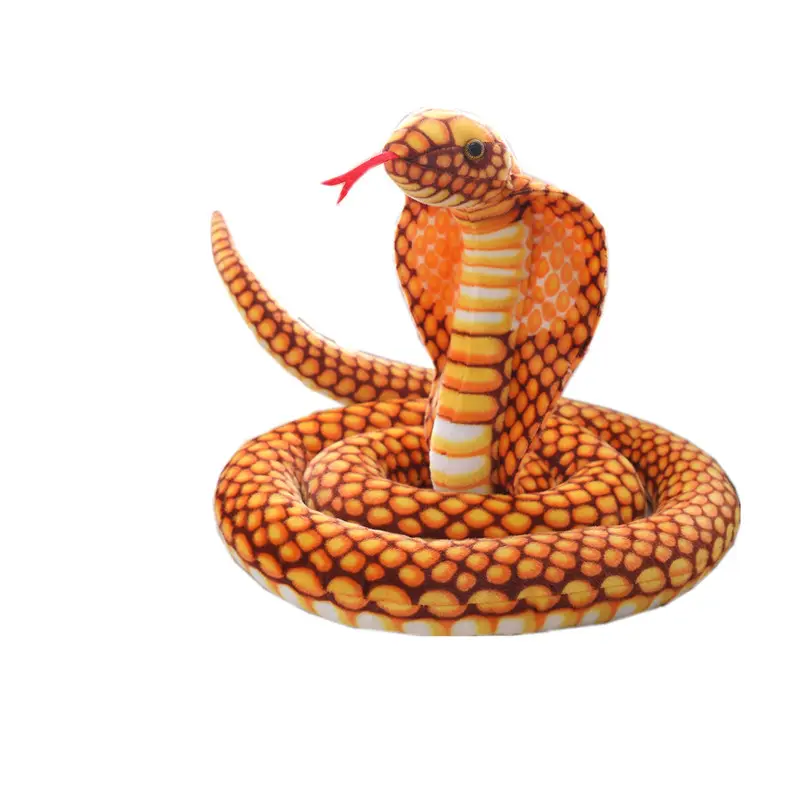 Jouets en peluche réaliste serpent géant long peluche jouets en peluche boa cobra serpent doux jouets