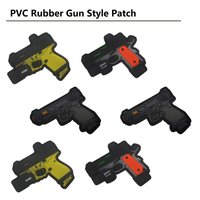 Autocollant en caoutchouc pour vêtements, motif pistolet jouet amusant, patch pour sac, chapeau, couleurs PVC, patch pour vêtements, pistolet court 1911, patch pour sac, chapeau, bricolage