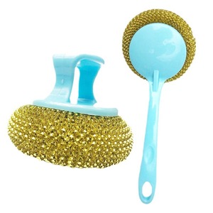 Kitchen Long Handled Pot Scrubber Stainless Steel Wool Ball Dishwashing Brush Large Size Pots And Pans Cleaning Tool - Product Image 2