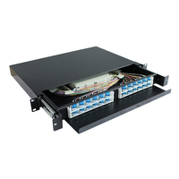 Panel Patch adaptor sudut dupleks LC Sm tipe dudukan rak 19 "1U 24 port
