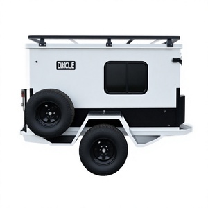 Mini caravane de voyage en aluminium pour 2 personnes, camping-car tout-terrain avec évier de cuisine, sol en bois, design moderne - Product Image 3