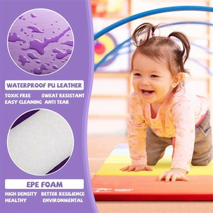 Colchoneta de Espuma EPE <span class=keywords><strong>Grande</strong></span> y Gruesa de 6 pies x 2 pies, Colchoneta de Ejercicio Plegable Triple para Gimnasio y Deportes - Product Image 2
