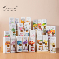 Kit Diffuseur à Roseaux 120ml Vente Directe Usine avec Bâtonnets, Design Boîte Fenêtre, Huile Essentielle Longue Durée & Fraîcheur pour Salon Chambre, Noix de Coco Pêche