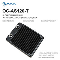 Radiateur de refroidissement à eau en aluminium OCOCOO AS120-T 120 mm à ailettes haute densité, échangeur de chaleur liquide pour PC, applications médicales et industrielles