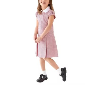 Vendita calda di nuove gonne a quadri rosse estive progettate su misura per le uniformi della scuola primaria - Product Image 1