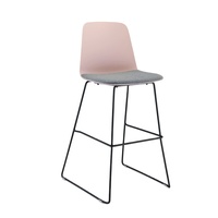 Chaise de bar pour bureau et maison, coque en plastique, structure en acier, tabourets de bar avec dossier et repose-pieds, tabouret de bar pour bureau
