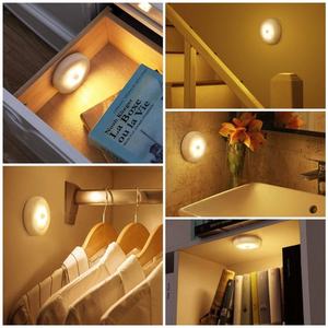 Draadloze Ronde Smart <span class=keywords><strong>Motion</strong></span> Sensor Lamp Bed Lichten Led Night Verlichting Voor Slaapkamer Thuis Kabinet Kast Verlichting - Product Image 6