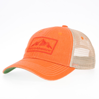 Topi Trucker 6 Panel Custom Tanpa Struktur, Bahan Katun Twill, Bordir Aplikasi, Pinggiran Super Melengkung, Bagian Belakang Berjaring untuk Luar Ruangan