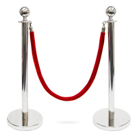 Poteaux de barrière de file d'attente avec corde rouge de 1,5 m, poteau en acier inoxydable, séparateur, contrôle de la foule
