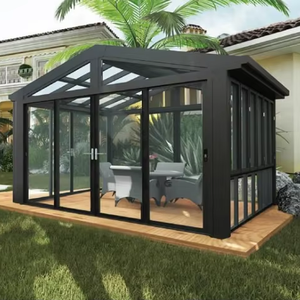 Kış bahçe Lowes cam kış bahçe özel kesim işleme hizmeti ile dört sezon alüminyum konservatuar ev Sunroom - Product Image 4