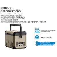 Venta al por mayor Durable 12L Energía Solar Nevera portátil Congelador Acampar al aire libre Refrigerador