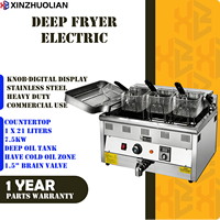 Friteuse électrique professionnelle de cuisine commerciale 21L en acier inoxydable de comptoir à haute efficacité pour les frites
