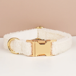 <span class=keywords><strong>Collar</strong></span> de perro de oso de peluche de terciopelo esponjoso con correa y lazo etiqueta personalizada nombre grabado para entrenamiento diario patrulla senderismo - Product Image 2