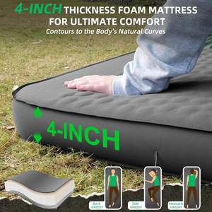 Matelas de Camping Gonflable Pliable Léger en TPU avec Oreiller Intégré, Tapis de Couchage Portable et Imperméable pour Utilisation en Extérieur et Parc - Product Image 4