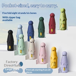 Parapluie pliant Macaron 50% à six baleines et huit brins, pare-soleil, imperméable, idéal pour le soleil et la pluie, avec emplacement pour logo publicitaire - Product Image 3