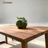 Table longue en teck massif moderne, durable et imperméable pour jardin, balcon, cour, villa
